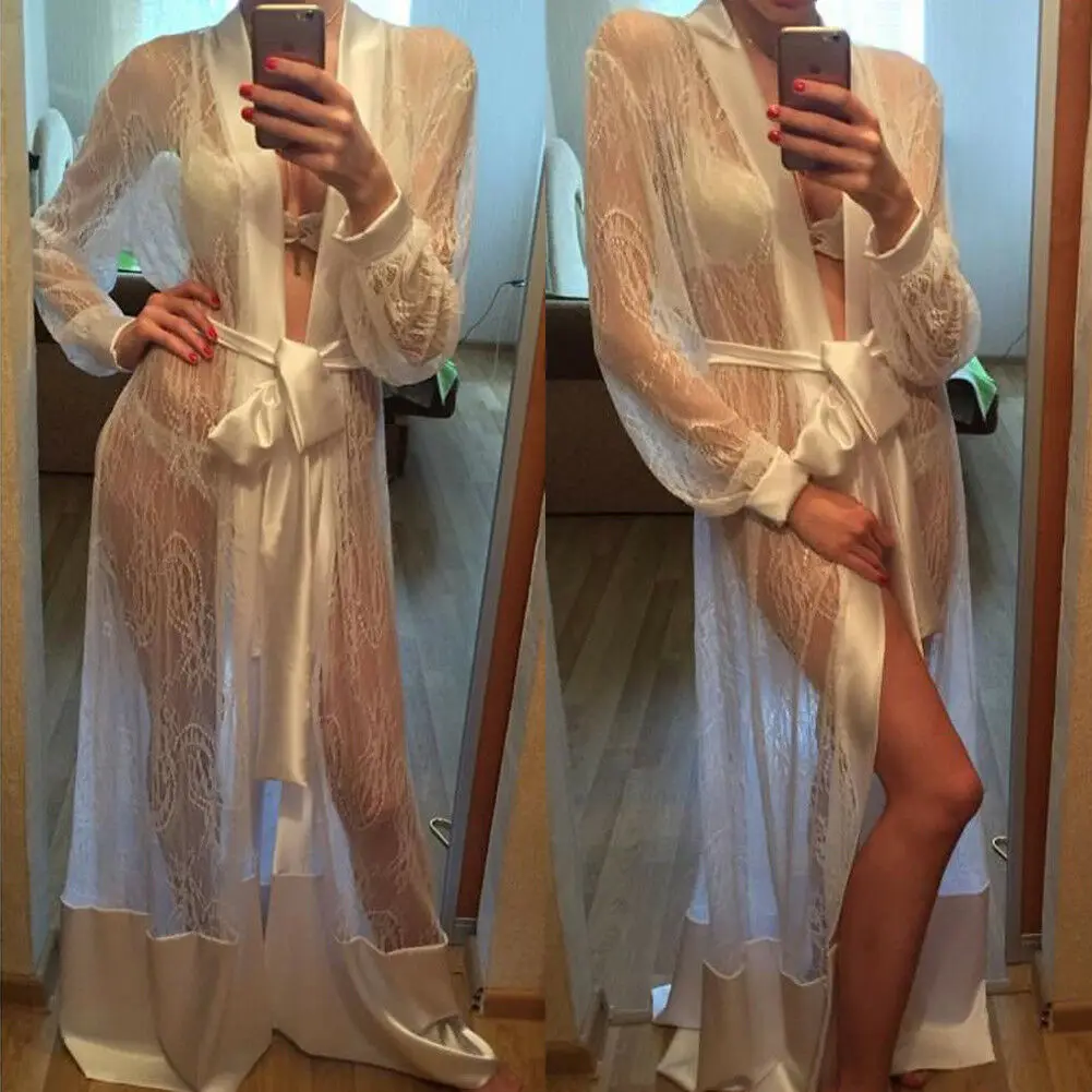 Сексуальное Ночное Платье, халаты, нижнее белье, ночная рубашка, женское шелковое кружевное вязаное крючком Сетчатое платье, ночная рубашка, ночное белье, ночная рубашка