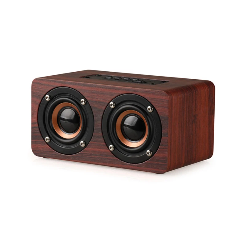 

W5 Wooden Wireless Speaker Portable Bluetooth Speaker 10W Subwoofer support TF Card for Smart Phone
