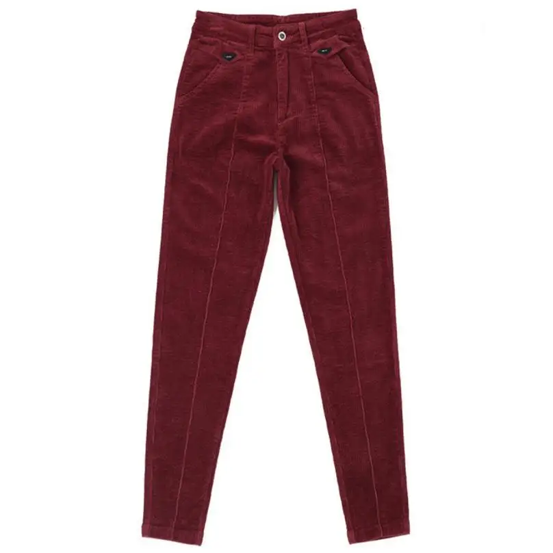 

autumn and winter thick corduroy elastic waist high waist pants casual harem pants large size