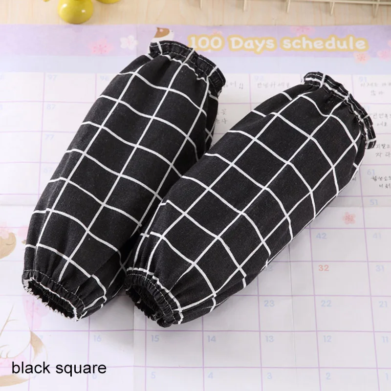 1 Pair Cotton Linen Office Antifouling Sleeve Home Cleaning Supplies Kitchen Cuff Sleeves Cooking Working Tools Long Sleeve - Цвет: black square