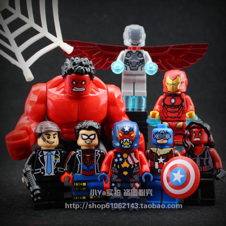 10pcs/sets Red She-hulk Super-Adaptoid Hammer Captain American Coulson Red Hulk Super Heroes Figures Building Blocks Kids Toys american-blocks-toys : image 10pcs/sets Red She-hulk Super-Adaptoid Hammer Captain American Coulson Red Hulk Super Heroes Figures Building Blocks Kids Toys american-blocks-toys
