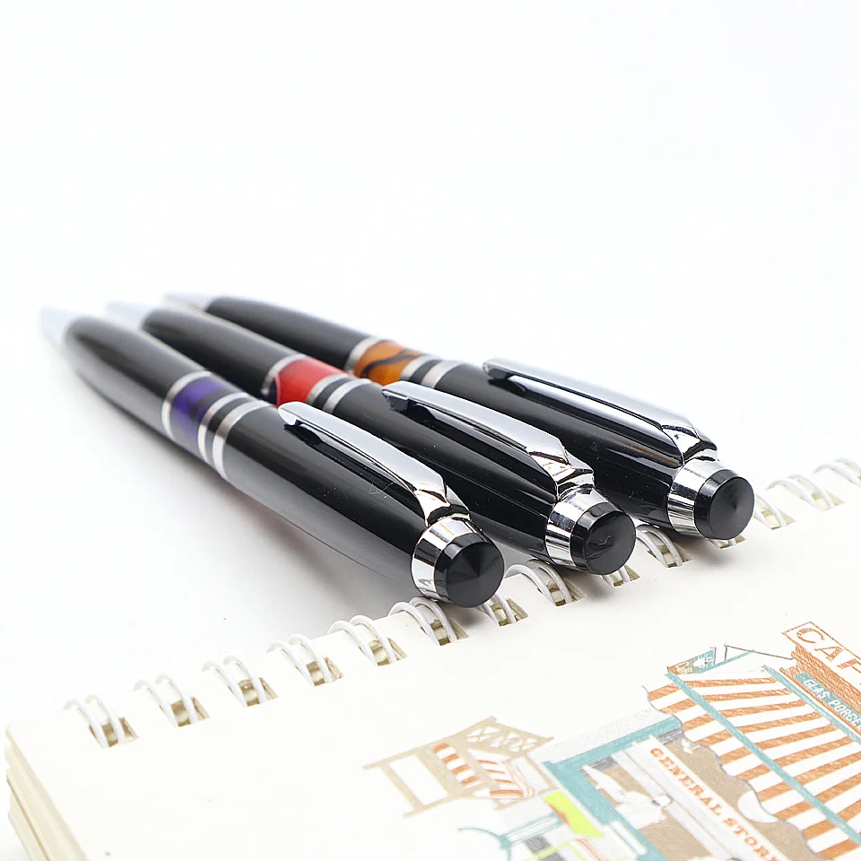 Металлическая Роскошная шариковая ручка 0,7 мм, черные/синие чернила, заправка, высокое качество, для бизнеса, ручка для письма, офисные школьные принадлежности, отправка 1 заправка