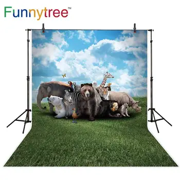 

Funnytree spring backdrops photography studio wild grassland animals blue sky nature children photozone background photophone