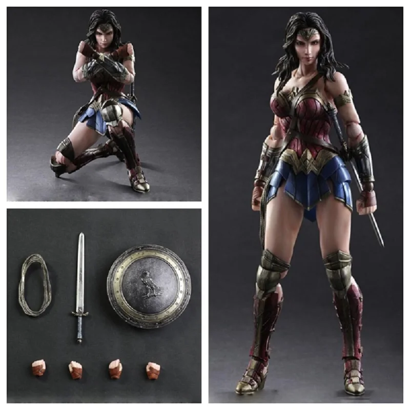 DC Бэтмен против Супермена Wonder Woman Play Arts figure 1/6 масштаб окрашенный вариант кукла аниме ПВХ фигурка Коллекционная модель игрушки