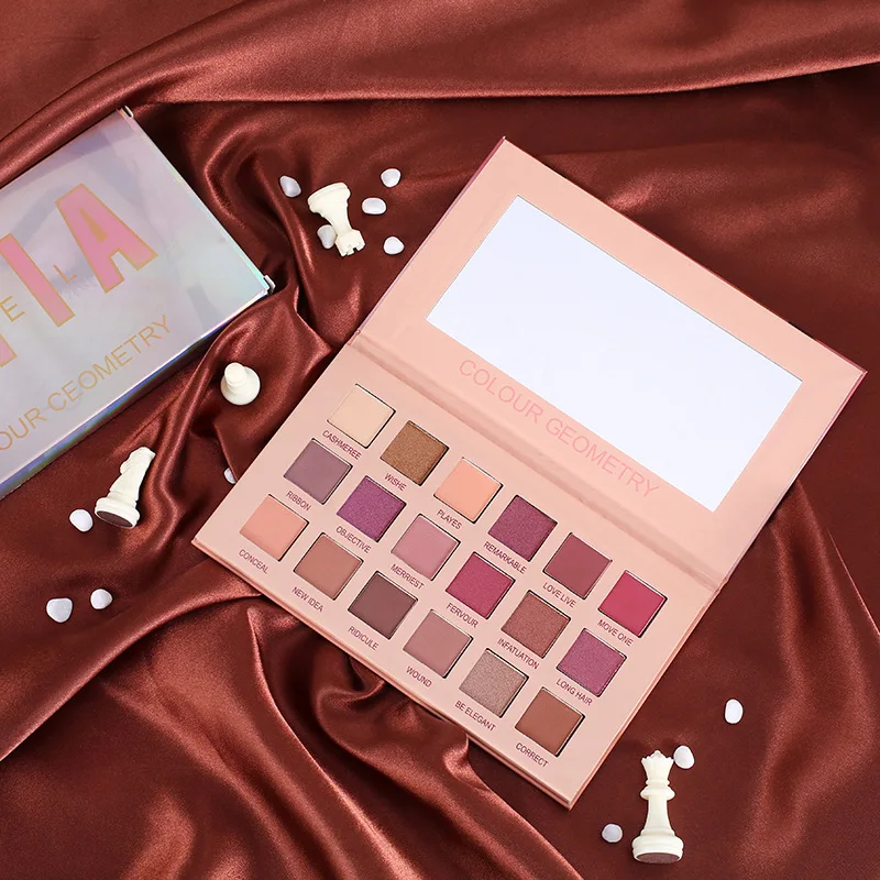 

Desert Rose Gold 18 Color Eyeshadow Dish Earth Shimmer Matte Eye Shadow Beginner Waterproof Not Blooming Makeup Beauty Palette