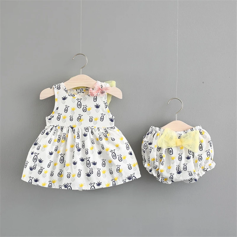 

BibiCola 2Pcs Newborn Clothes Set Infant Baby Girl Cartoon Dresses + Shorts Outfits Clothes Set Girls Fashion Cute Dress Suits