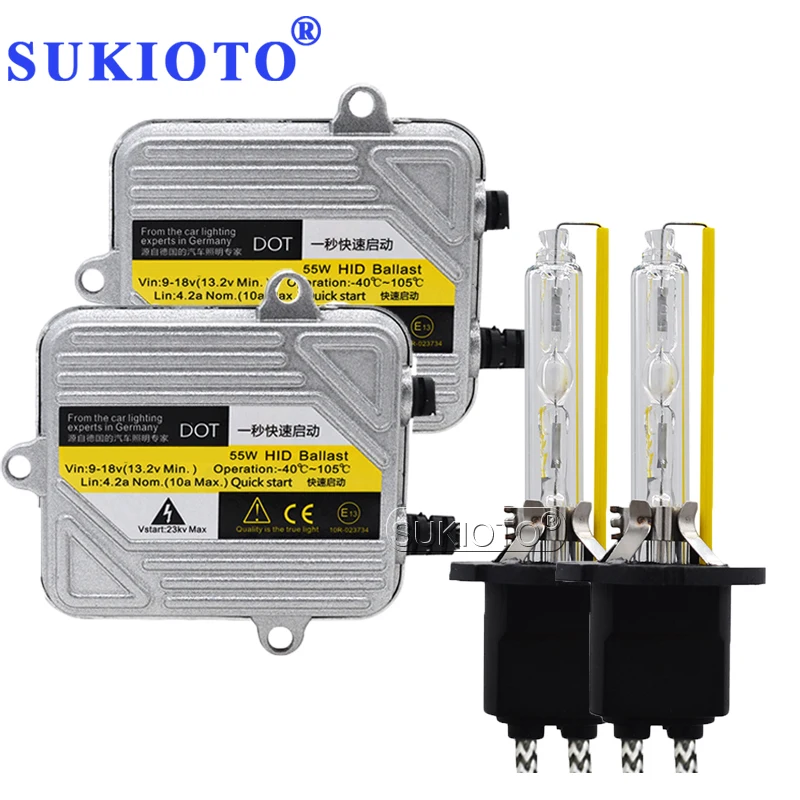 

SUKIOTO Xenon H7 Hid Kit D2H D2S 55W H1 H3 H4 xenon Headlight H7 H8 H11 H27 HB3 HB4 9005 Car light xenon HID HEADLAMP Styling