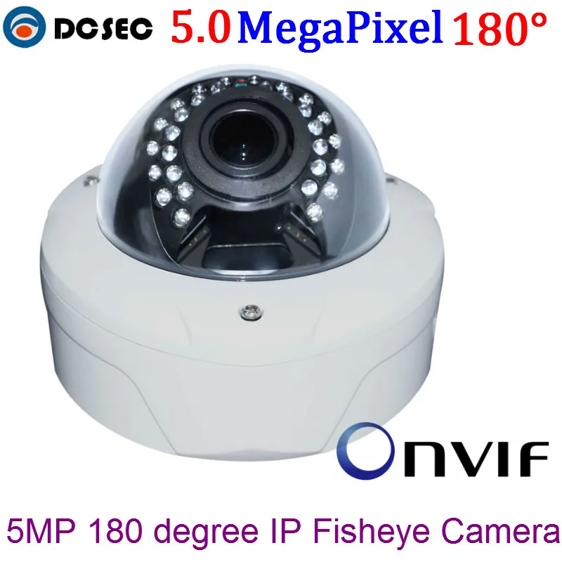 HD 5mp 180 градусов Широкий формат Fisheye безопасности IP Камера PoE ONVIF Ночное видение indoor