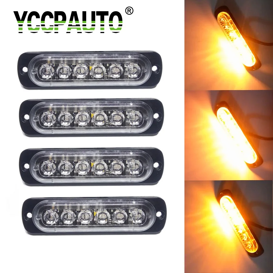 YCCPAUTO 4Pcs Car Truck Side Flash Strobe Marker Lights Auto Strobe