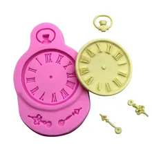 New 1 pcs Steampunk Clock Pocket Watch Silicone Mold Fondant Cake Decorating Baking Tools Kitchen Accessories