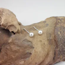 Мини-серьги-гвоздики с ушками, модные ювелирные изделия из стерлингового серебра 999 пробы, ручная работа, этнические серьги-гвоздики для мужчин и женщин, срочная авиадоставка почтой Китая