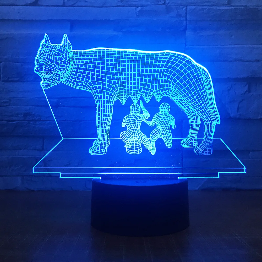 Доильные коровы 3D 7 цветов лампа визуальные Светодиодные ночные светильники для