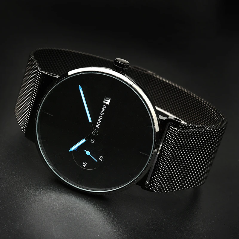 Personalized Watch BOBO BIRD Men Stainless Steel Quartz Watches Gifts for Men Drop Shipping