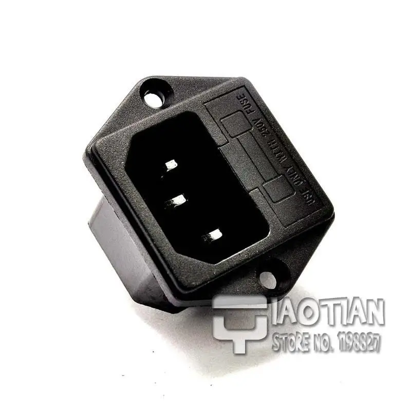 AC 03 AC Female Power Outlet Socket Plug Adapter with Fuse Block, Screw Type Copper Lead 15A