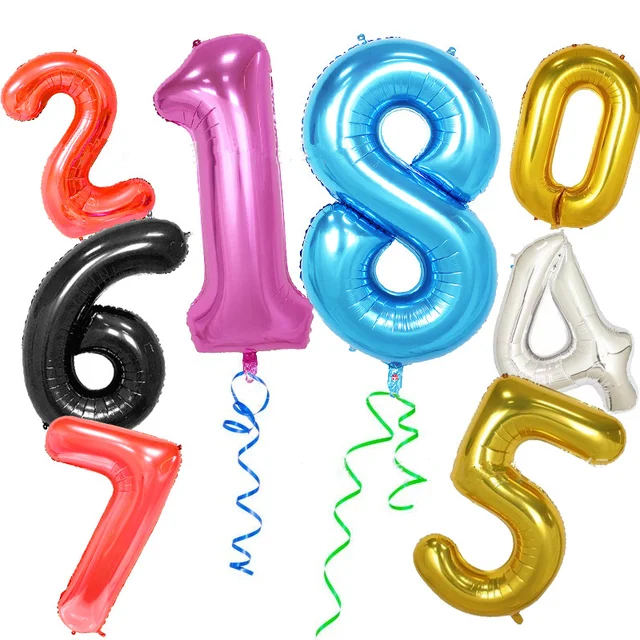 40 inch big air balloons number balloon 1st birthday party decorations adult helium balloon wedding decoration party balloons
