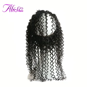

Alishes Pre Plucked 360 Lace Frontal Malaysian Curly Hair Closure With Baby Hair Natural Hairline Remy Human Hair Closure