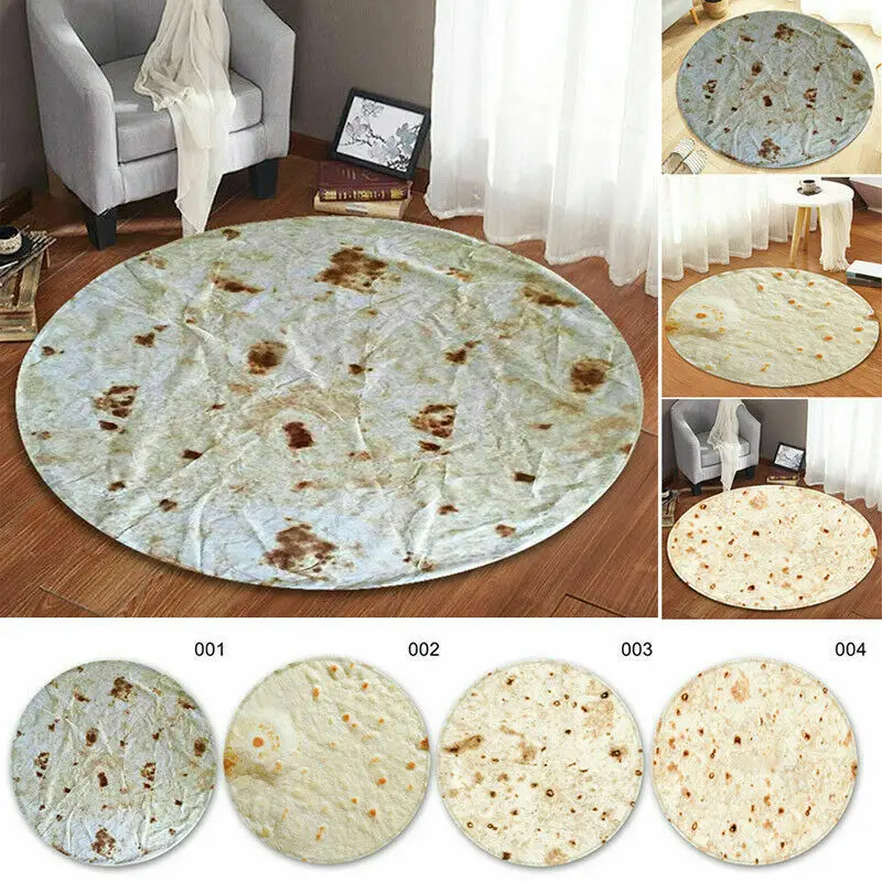 Комфорт еда творения буррито обёрточная бумага одеяло идеально круглый ванная комната ковры Мексиканская полиэстер Tortilla пледы