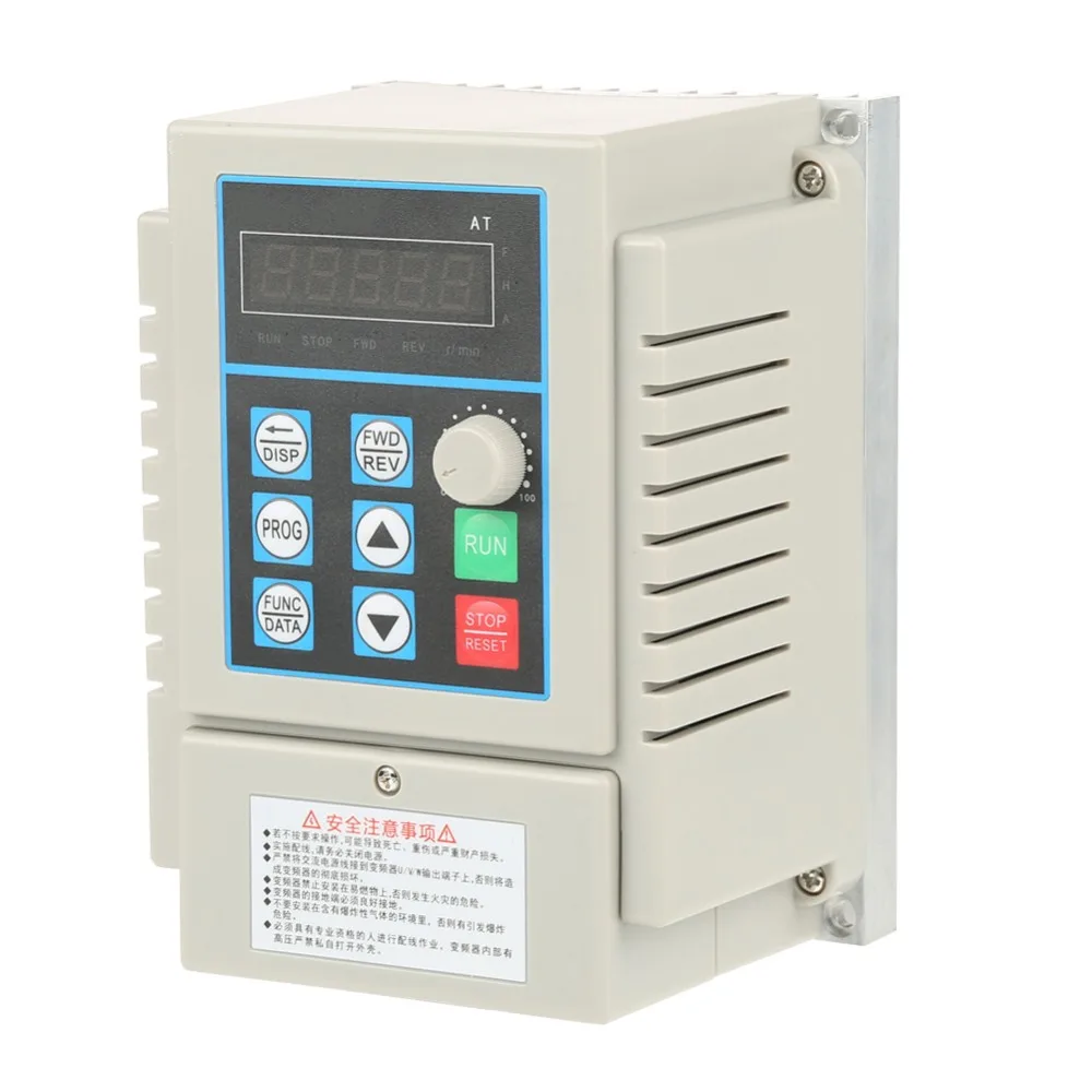 

AC 220V 0.45kW Variable Frequency Drive VFD Speed Controller Inverter Single Phrase PWM Control
