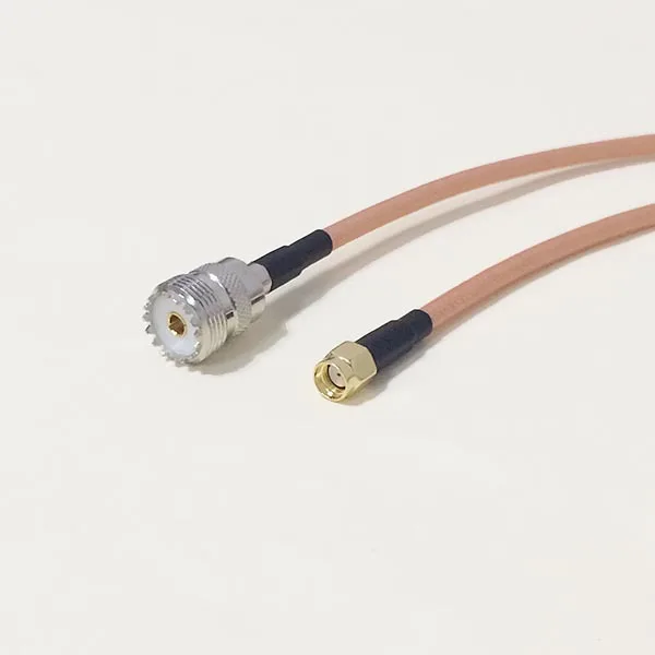 

High-quality low-attenuation UHF Female Jack SO239 Switch RP-SMA Male Plug pigtail cable RG142 50CM 20" Adapter