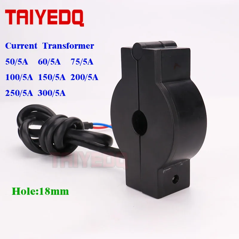 

Open and Closed CT Transformer 50A/5A 60/5A 100A/5A 150A/5A 200/5A 250/5A AC Current Transformers CTs 0.5 Class Split Core CT
