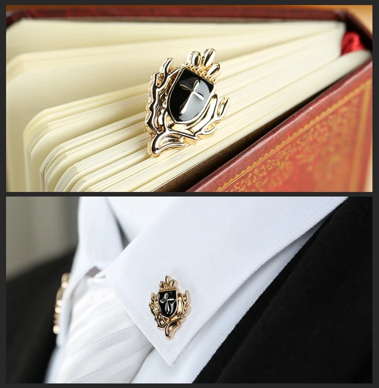 

Brooch Corsage Seamline Wings Male Suit Shirt Cross Pin Buckle Pin Collar Clip Accessories