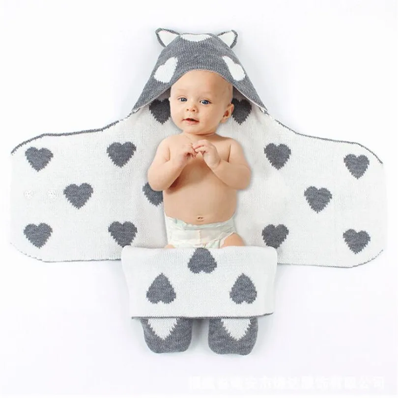 Cobertores do Bebê Recém-nascido de Crochê Respirável com Capuz Bolsas de Dormir Bebê Swaddle Envoltório Cobertor Malha Reciving Cobertores Recém-nascidos 5 Mamãe e Bebê