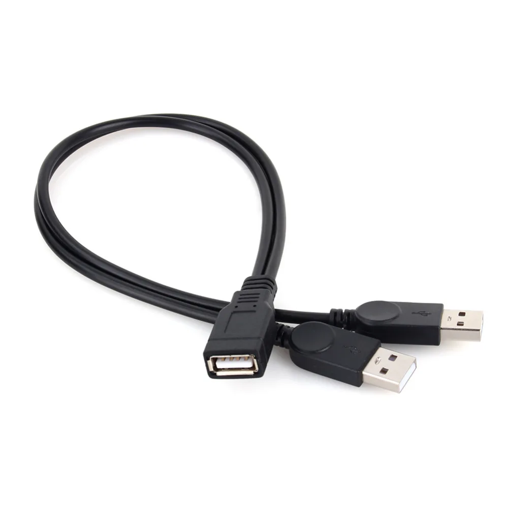 

USB 2.0 A Male to USB Female 2 Double Dual USB Female Splitter Extension Cable HUB Charge