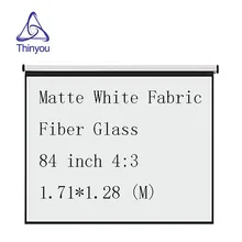 Thinyou Matte White Fabric Fiber Glass Curtain projector screen 84 inch 4:3 Pull-Down High-definition Curtain Projection Scree