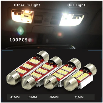 

Wholesale 100Pcs 12V Car LED Festoon Light Dome Lamp Reading Bulb