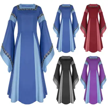 

Blue Green Velvet Medieval Renaissance Cosplay Wench Dress Costume Gown
