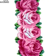 Высокое качество красивый ковер большой размер 165*60 см ручная работа 4 Длинные ленты розовый вышивка ковер модный дом Цветочный Коврик