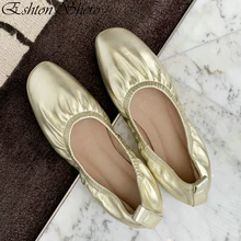 EshtonShero/Женская обувь; женские туфли на плоской подошве; туфли-лодочки из коровьей кожи; Цвет Черный; Модные женские свадебные туфли-лодочки с круглым носком; Размеры 3-12