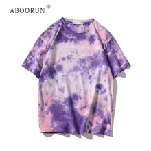 ABOORUN мужские летние футболки в стиле хип-хоп с буквенным принтом, модные футболки с коротким рукавом R616