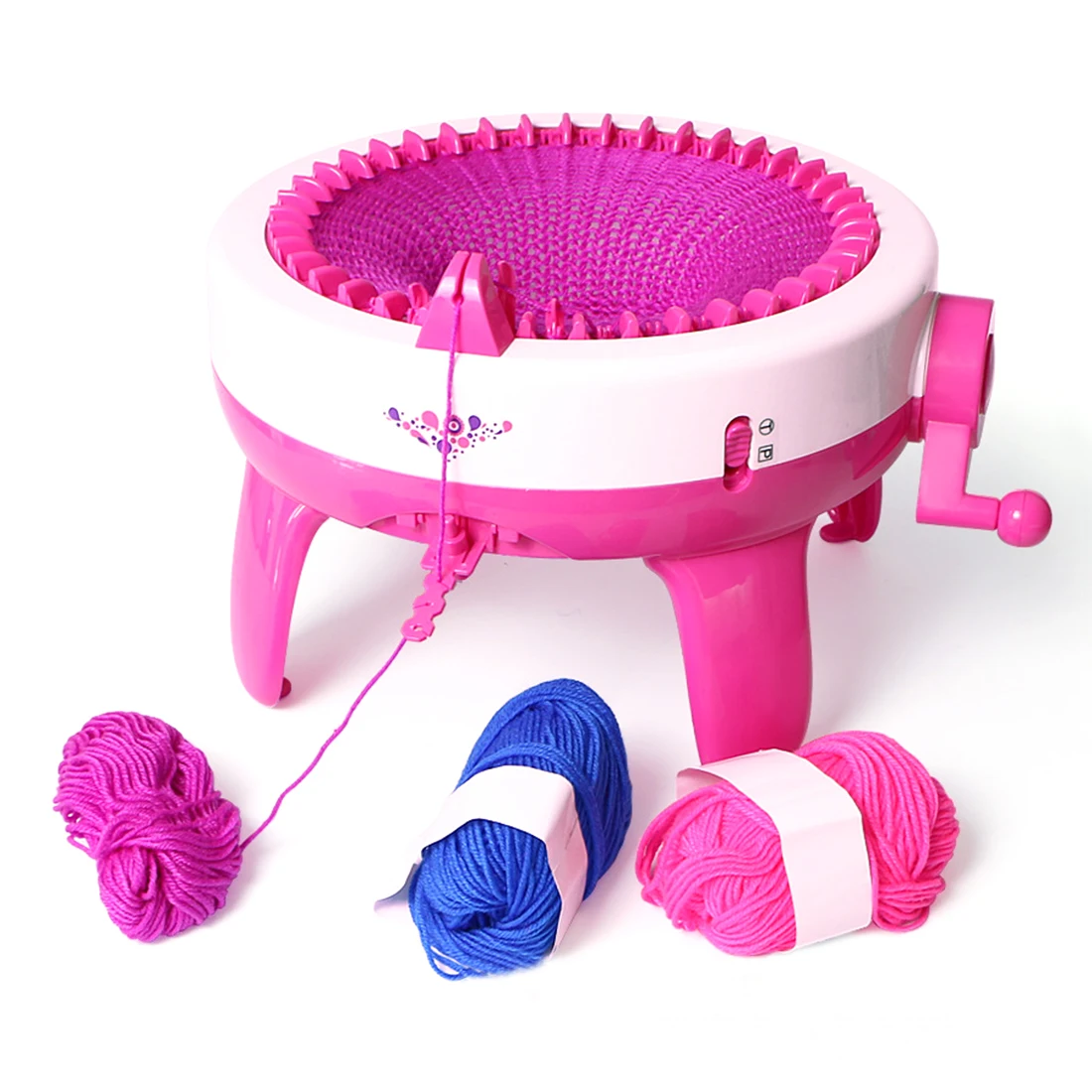 Новые популярные 40 игл дети ролевые игры игрушки ручная вязальная машина для поделок ткацкий станок для шарфа шляпа-Розовый L