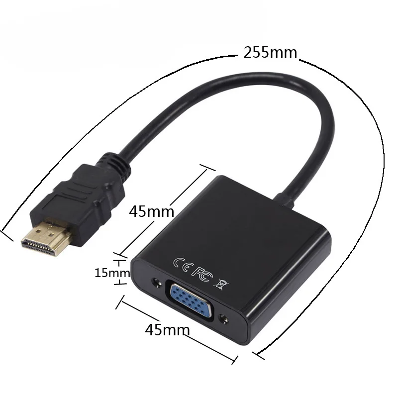 Rovtop HDMI в VGA адаптер мужской в Famale конвертер адаптер 1080P цифро-аналоговый видео аудио для ПК ноутбук планшет