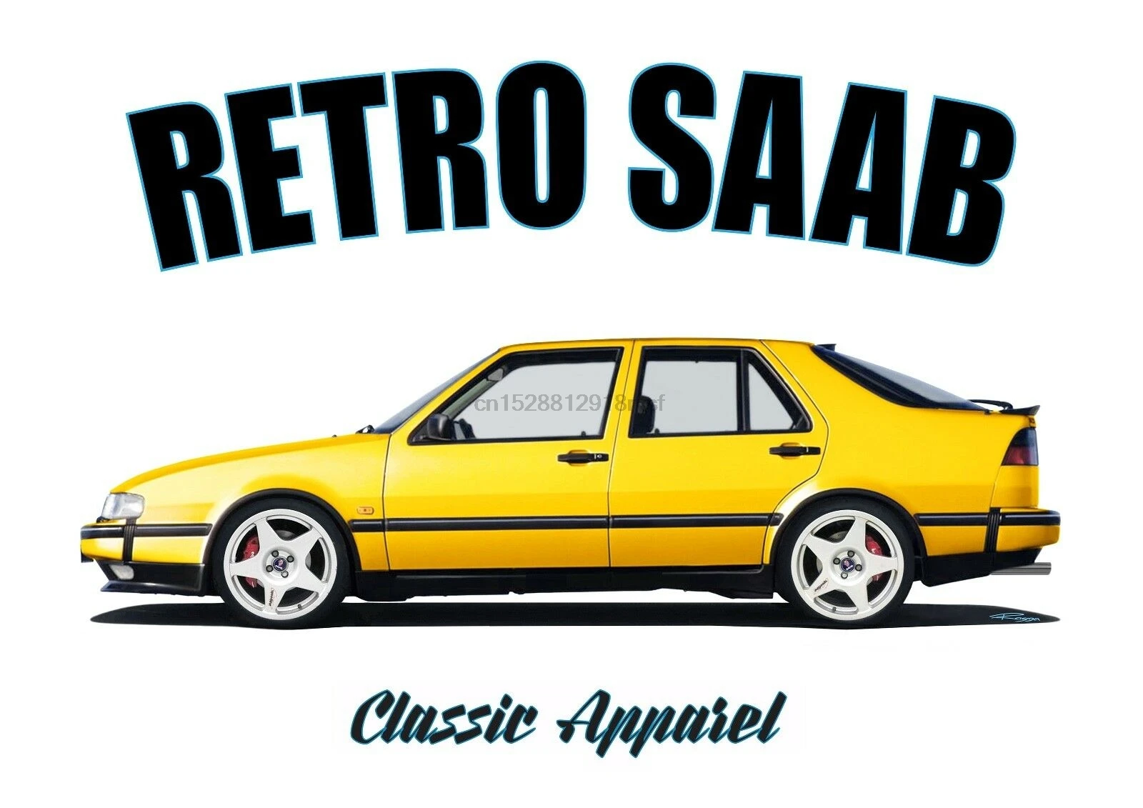

SAAB 9000 t-shirt. RETRO SAAB. CLASSIC CAR. SWEDISH. MODIFIED