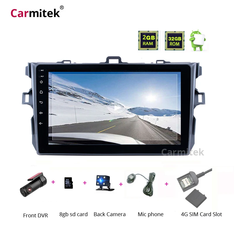 

Car central Multimedia GPS Navigation system Head Unit Radios Android Touch Screen 2 din DVD Player for Toyota Corolla 2007-2013