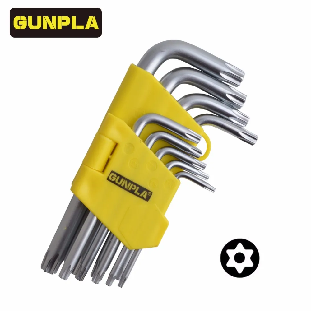 Gunpla CR V Short Arm Hex Key Wrench Set T10 T50, 9 Piece, Security