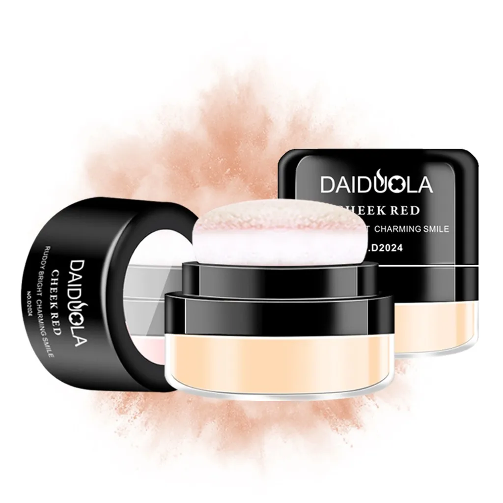 

3 Colors Matte Oil Control Loose Powder Facial Anti Sweat Whitening Smooth Skin Powder Concealer Repair Makeup With puff #B