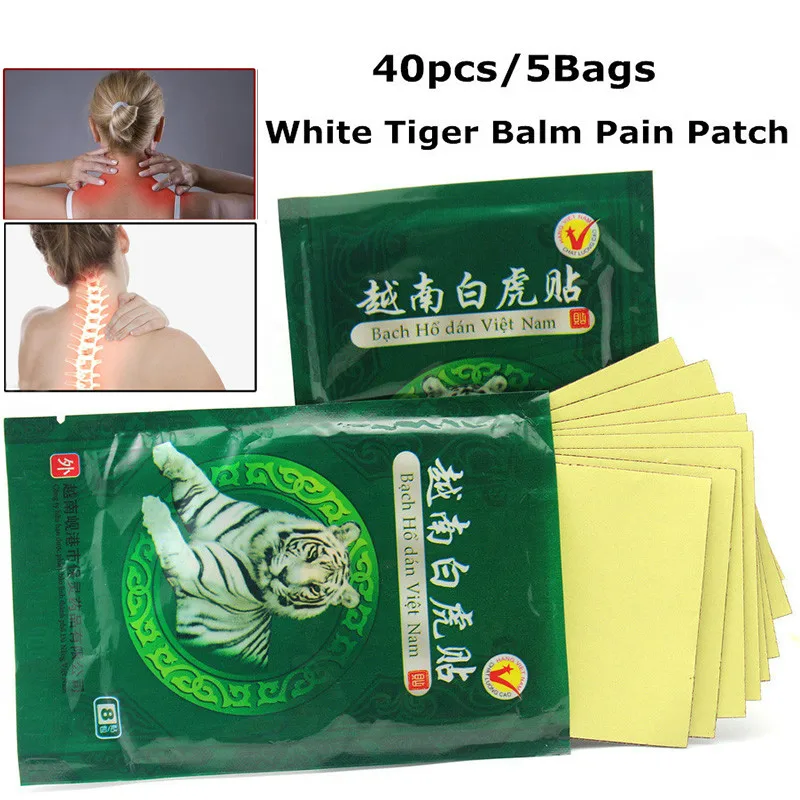 

40pcs White Tiger Balm Chinese Herbs Medical Plaster of Joint Pain Back Neck Curative Plaster Tiger Balm Massage Medical patch