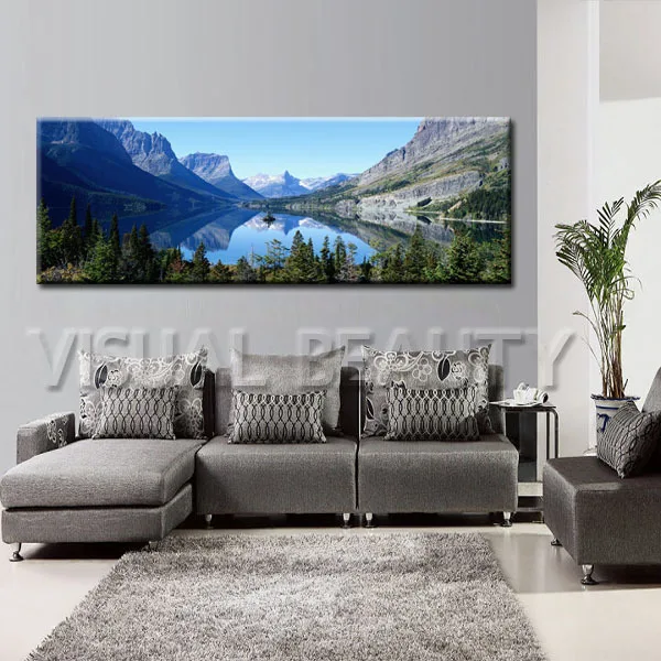 

FREE SHIPPING Natural Beautiful Panoramic Photos Images Canvas Painting Oil Painting (Unframed)50x150cm
