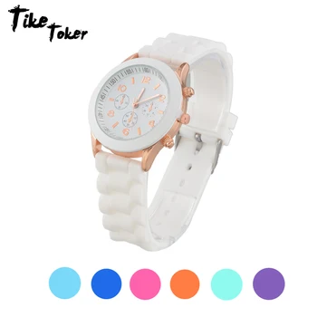 

TIke Toker Doreen Box Silicone Quartz Wrist Watches Three Eye Ring Multicolor Dial Plate Battery Included 24cm(9 4/8") long,