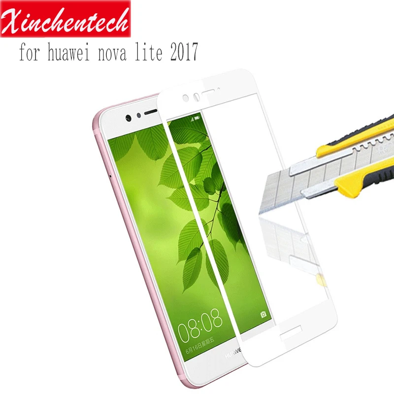 Xinchentech Full Coverage For Huawei Nova Lite 2017 Case Tempered Glass Film 9H Premium Screen Protector NovaLite SLA-L22 |