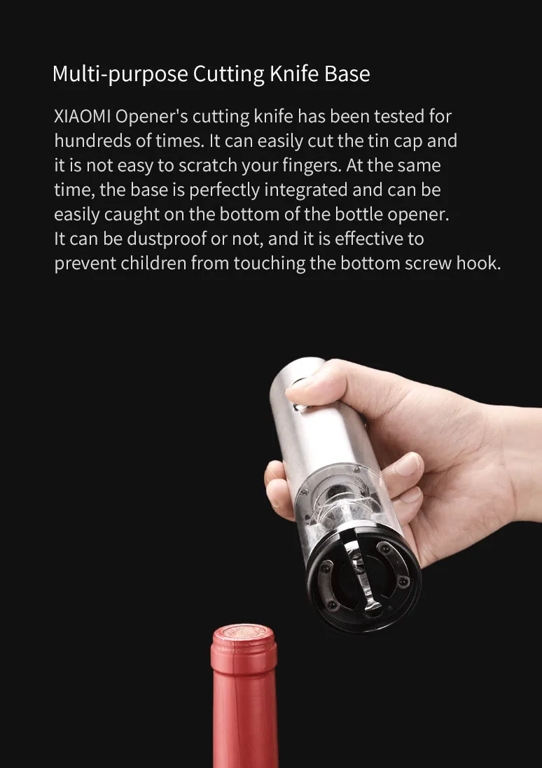 Xiaomi Circle Joy электрическая открывалка для бутылок 4 в 1 Набор в подарочной коробке, 304 Нержавеющая сталь Упаковка Подарочная подходит для Семья встреч