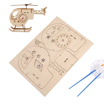 

The Wood DIY Table Clock Handmade Install Desktop Alarm Clock Household Desk Table Alarm Clock Children's Educational Toys Clock