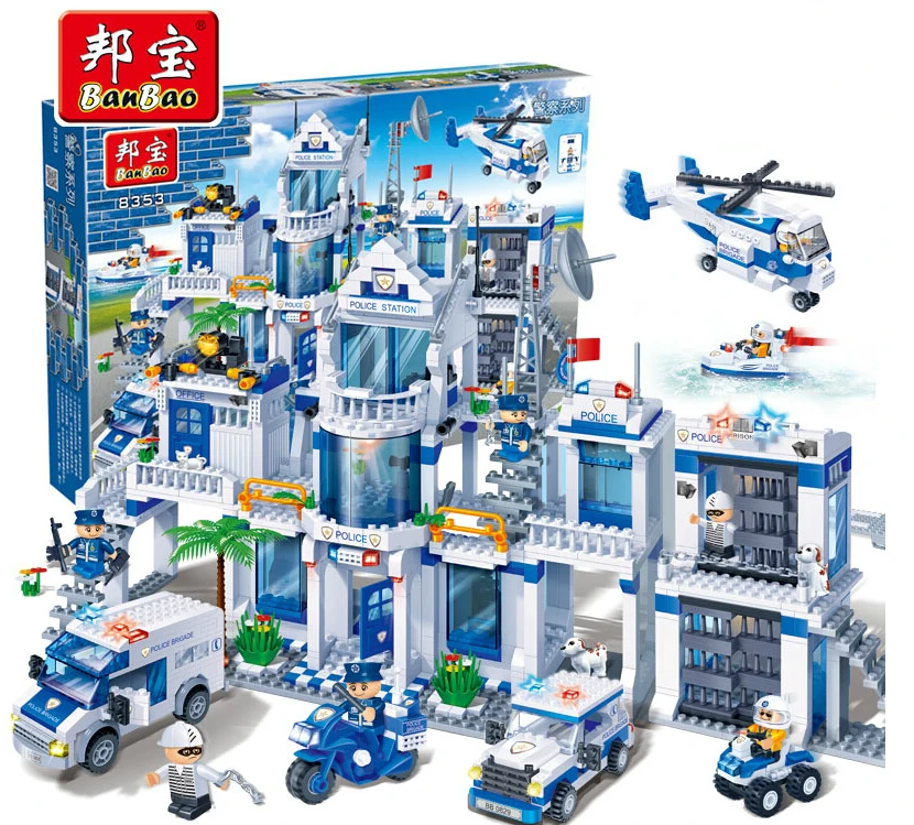 Model building kits compatible with lego City Police Station 3D blocks Educational model building toys hobbies for children Model building kits compatible with lego City Police Station 3D blocks Educational model building toys hobbies for children