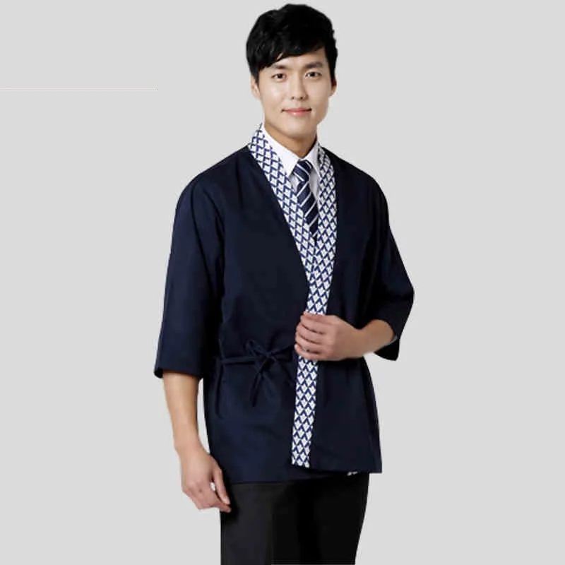 

(10)chef's Japanese cuisine Restaurant waiter served kimono Korean sushi cuisine chef's cooker wear polyester cotton