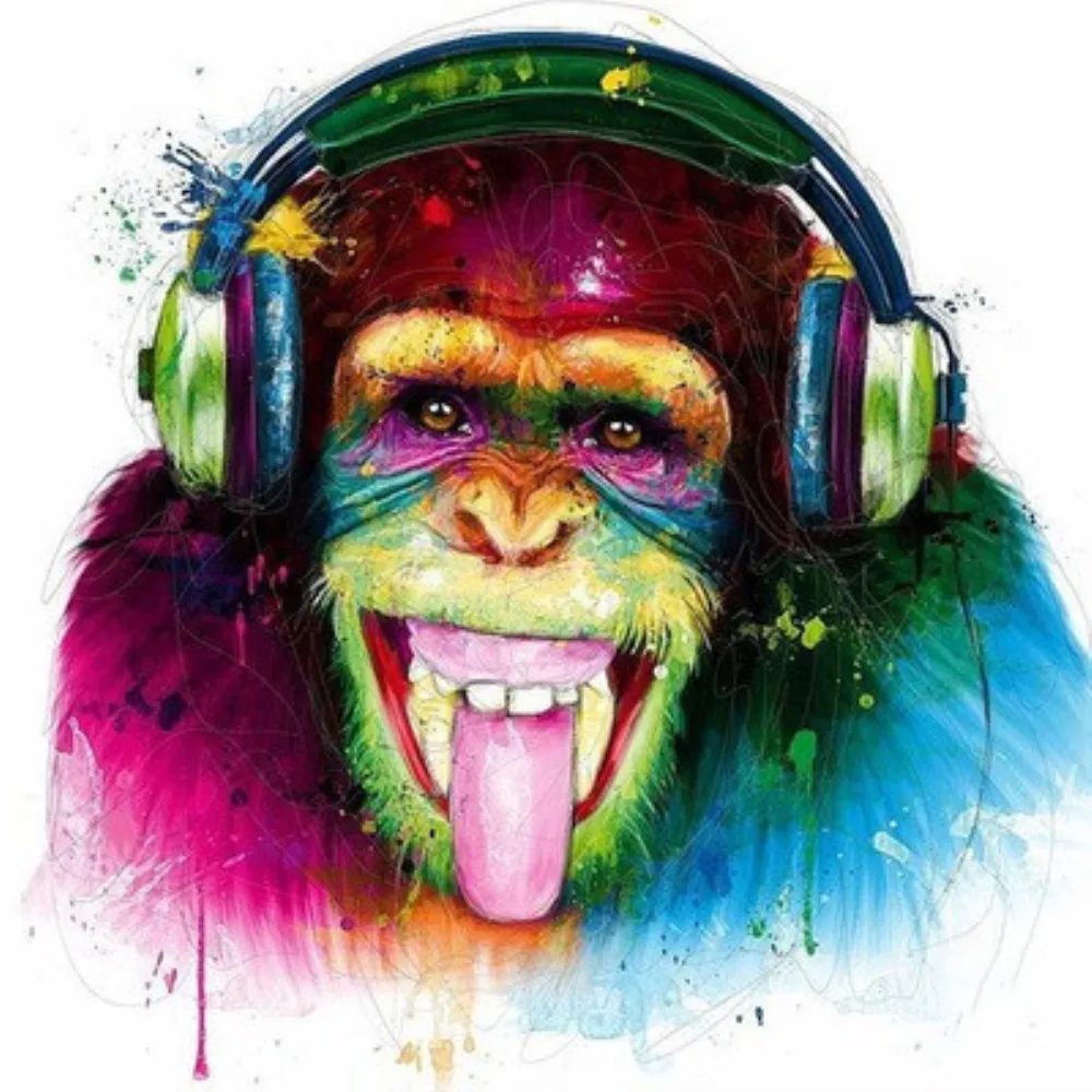 

5D Embroidery Paintings Rhinestone Pasted DIY Gorilla Diamond Painting Cartoon Orangutan Pattern Painting Home Decor 30X30CM