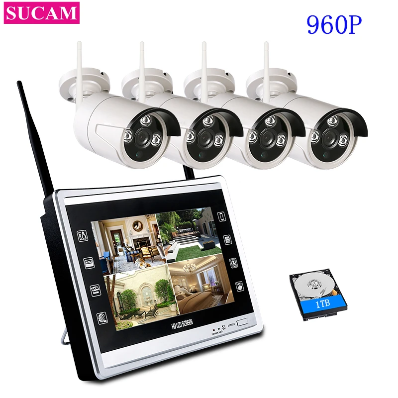 SUCAM 4CH 960P Wireless NVR Kit Wifi CCTV System 1 3MP font b Outdoor b font