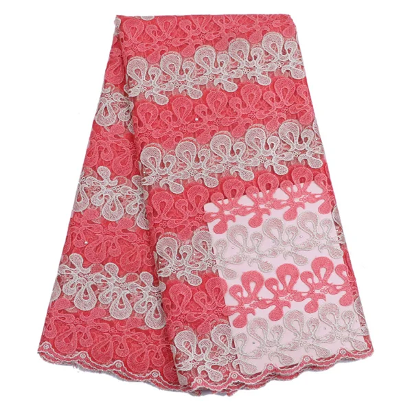 

7 COLORS 2016 Latest African French Lace Fabric High Quality swiss voile lace Tulle Lace Fabric For sewing Wedding dress